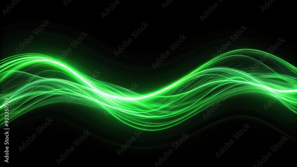 Neon green light waves on black background , vibrant, dynamic, abstract, futuristic, energy, illumination, glowing, technology Neon green light waves on black background , vibrant, dynamic, abstract, futuristic, energy, illumination, glowing, technology