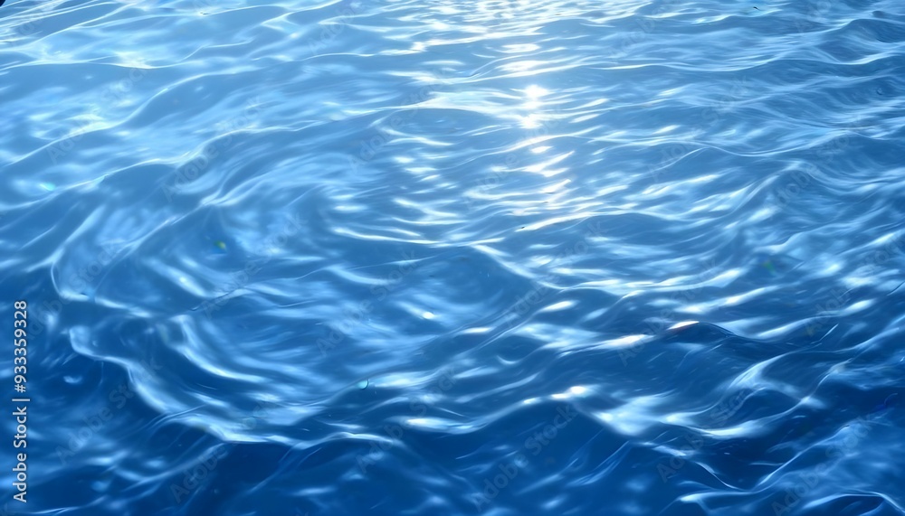 Rippling ocean illustration with bright sunlight reflecting on the surface