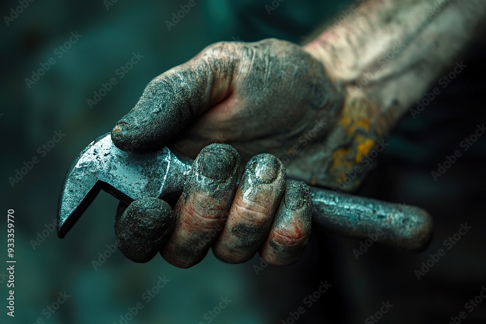 Close-Up of a Hand Gripping a Wrench Close-Up of a Hand Gripping a Wrench