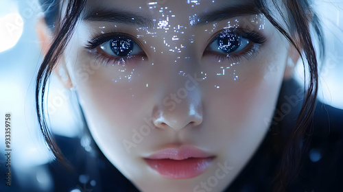 Close-up of a woman's face ...