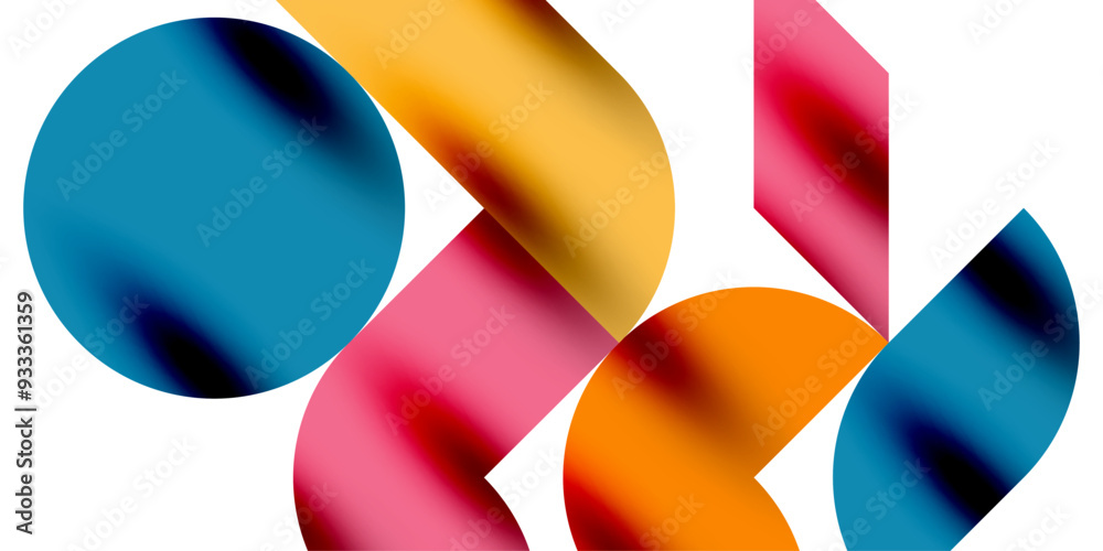 Shadow effect shiny circles and round triangles geometric modern art. Vector Illustration For Wallpaper, Banner, Background, Card, Book Illustration, landing page Shadow effect shiny circles and round triangles geometric modern art. Vector Illustration For Wallpaper, Banner, Background, Card, Book Illustration, landing page