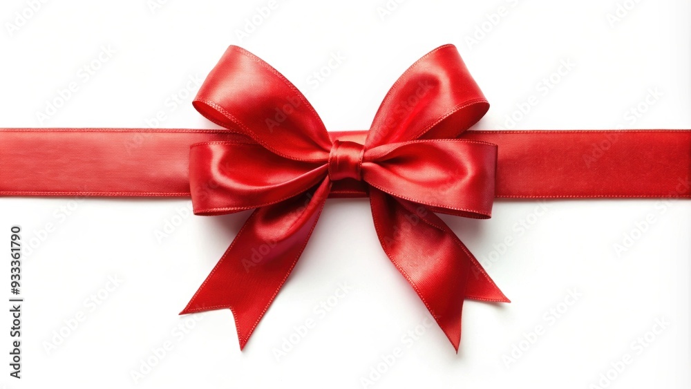 Red bow with ribbon on a white background , gift, present, decoration, festive, holiday, celebration, ribbon, bow, elegant Red bow with ribbon on a white background , gift, present, decoration, festive, holiday, celebration, ribbon, bow, elegant