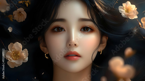 Closeup portrait of a beaut...