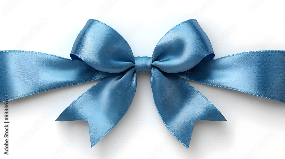 Blue silk bow in vector style isolated on white background Blue silk bow in vector style isolated on white background