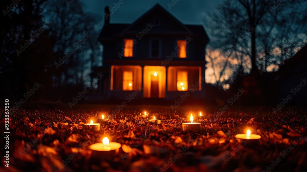 Eerie Atmosphere in Abandoned Victorian House: Ghostly Apparitions, Flickering Candles, and Cold Winds with Copy Space, Selective Focus, Ultra HD Eerie Atmosphere in Abandoned Victorian House: Ghostly Apparitions, Flickering Candles, and Cold Winds with Copy Space, Selective Focus, Ultra HD