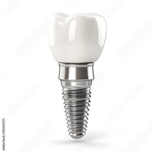 Single Dental implant isolated on white background