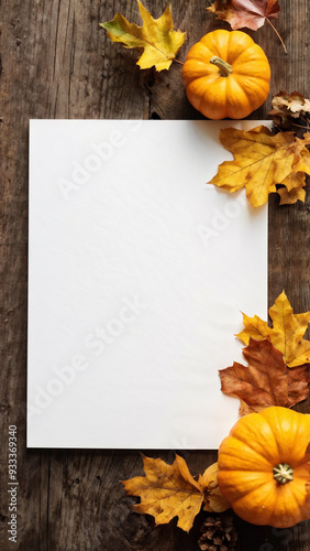 Autumn Thanksgiving Table with Organic Pumpkin and Foliage