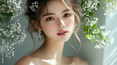 Closeup portrait of beautif...