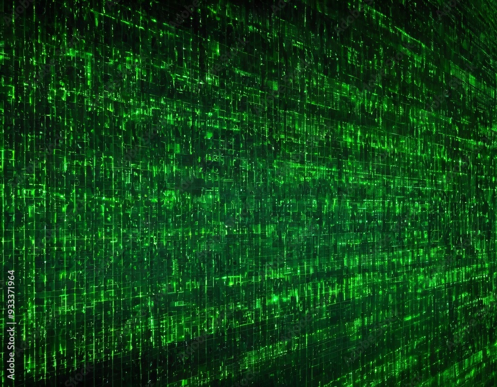 Digital Matrix Grid: High-Tech, Futuristic Abstract Background with Green Code Streams. Ai generated image. Digital Matrix Grid: High-Tech, Futuristic Abstract Background with Green Code Streams. Ai generated image.