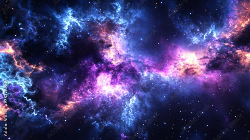 Colorful swirling clouds of gas in deep space create a stunning cosmic background filled with stars and vibrant hues of purple and blue. Colorful swirling clouds of gas in deep space create a stunning cosmic background filled with stars and vibrant hues of purple and blue.