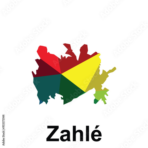 High detailed map of Zahle City, colorful style illustration vector Design Template, suitable for your company photo