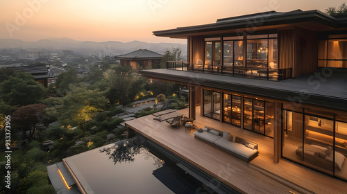 Modern house with a pool an...