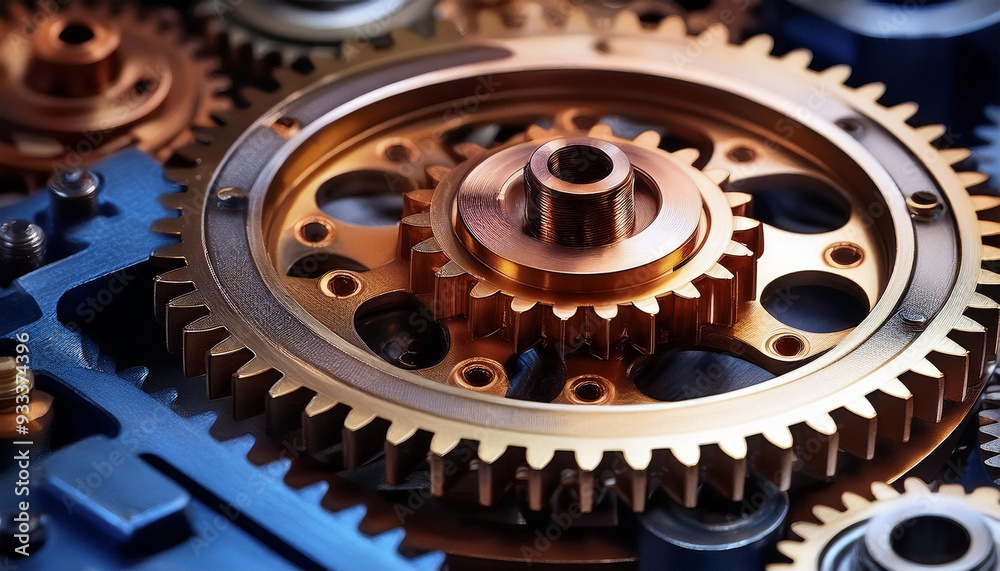 Mechanical Gears and Components, Symbolizing Engineering and Precision
