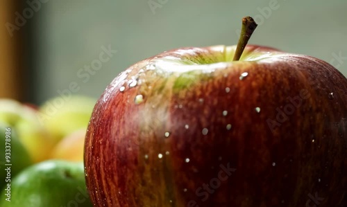 Close-Up of Fresh Red Apple in Grocery Store