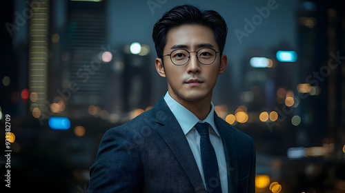 Young businessman in suit a...
