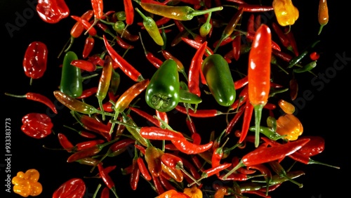 Freeze motion of flying red...