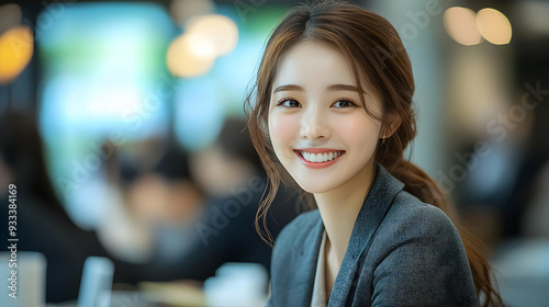 Young woman with a bright s...