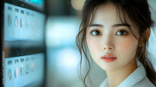 Young woman with brown eyes...