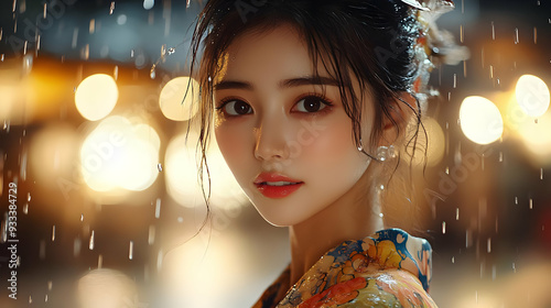 Young woman with dark hair ...