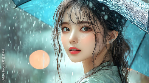 Young woman with wet hair l...