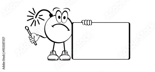 Deadline mascot, cartoon character. Boom icon. vector explosion, bomb for deadline sign. Conflict, explosive, weapon personages with faces. Dead line day icon. Business, speed, time concept. 