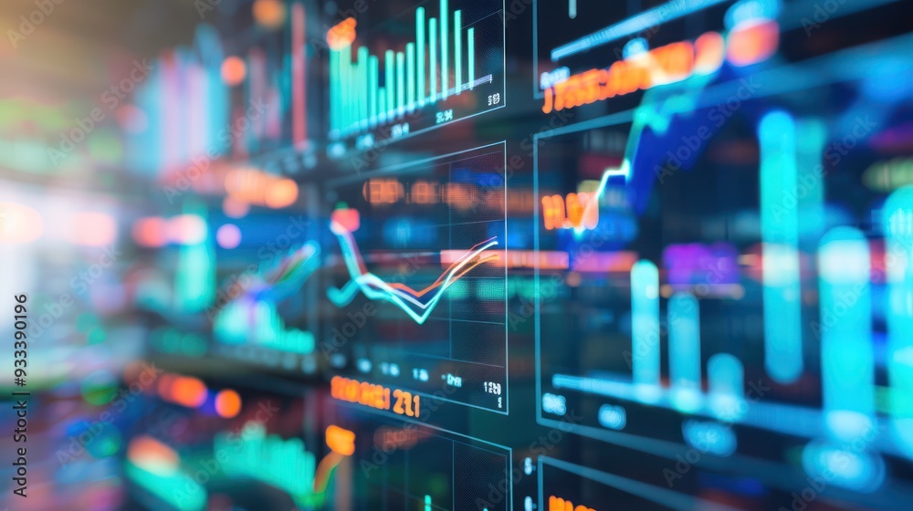 Financial Charts and Data on a Screen Financial Charts and Data on a Screen