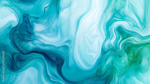 Abstract turquoise swirl pattern with flowing textures reminiscent of ocean waves