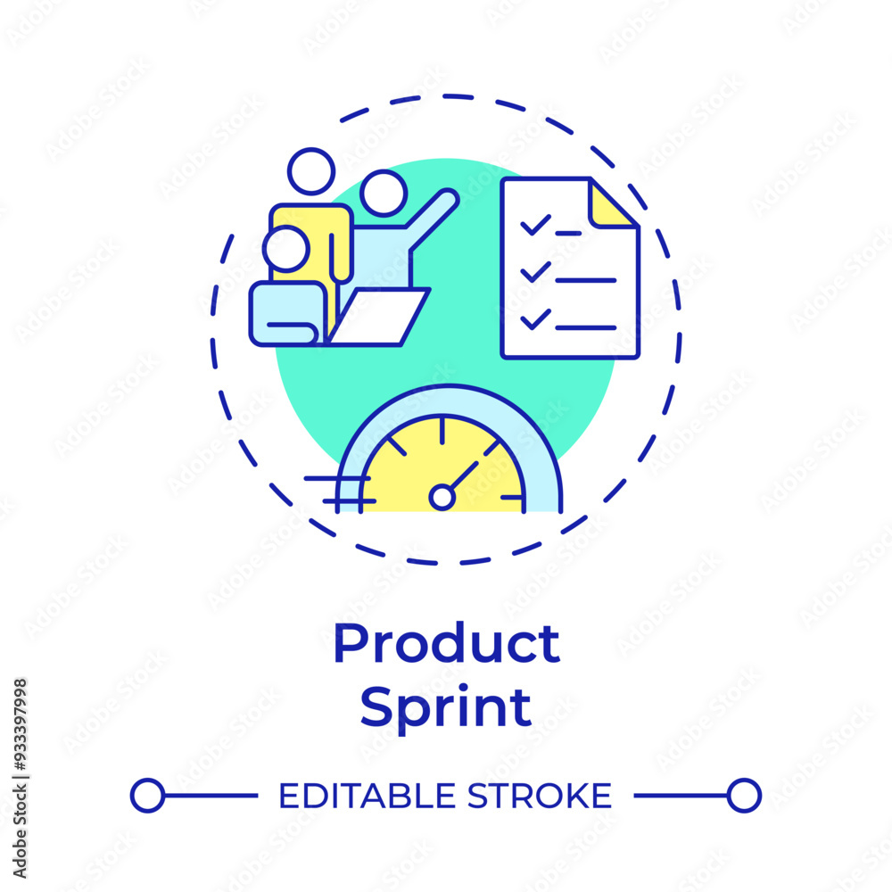 Sprint Computer Science Graphic Product sprint multi color concept icon. Scrum methodology, agile ...