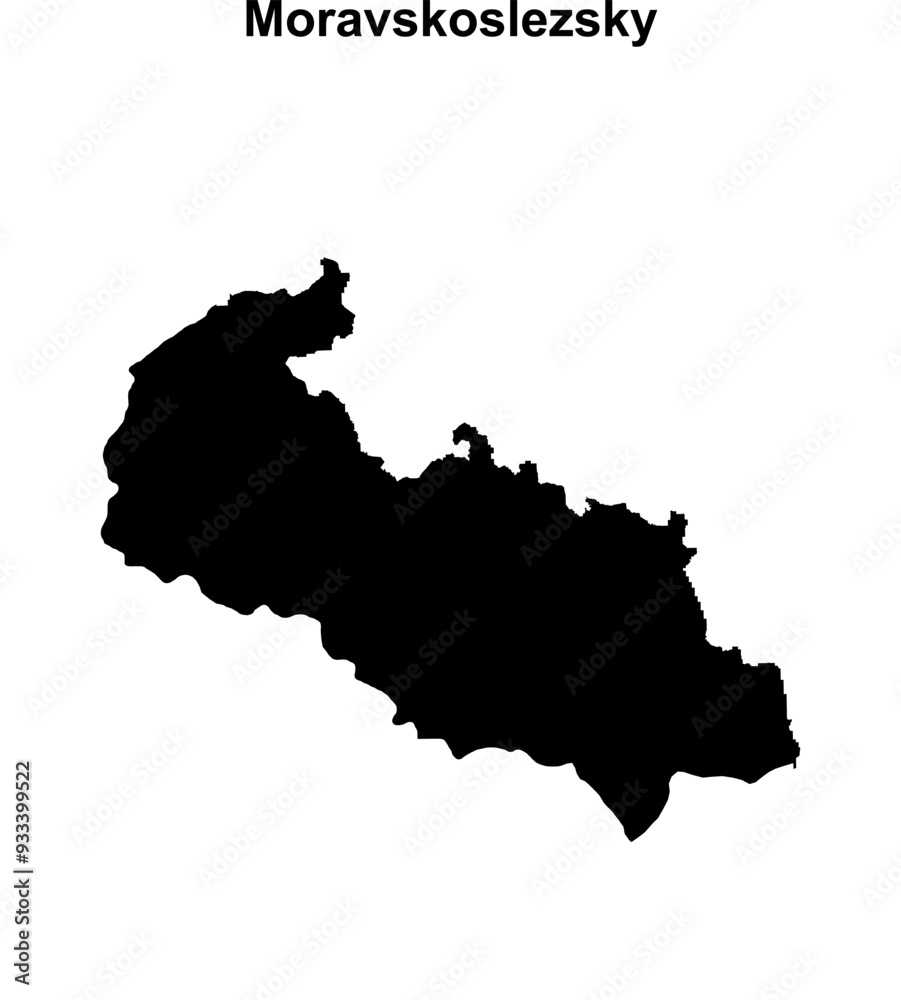 Obraz premium Moravskoslezsky outline map