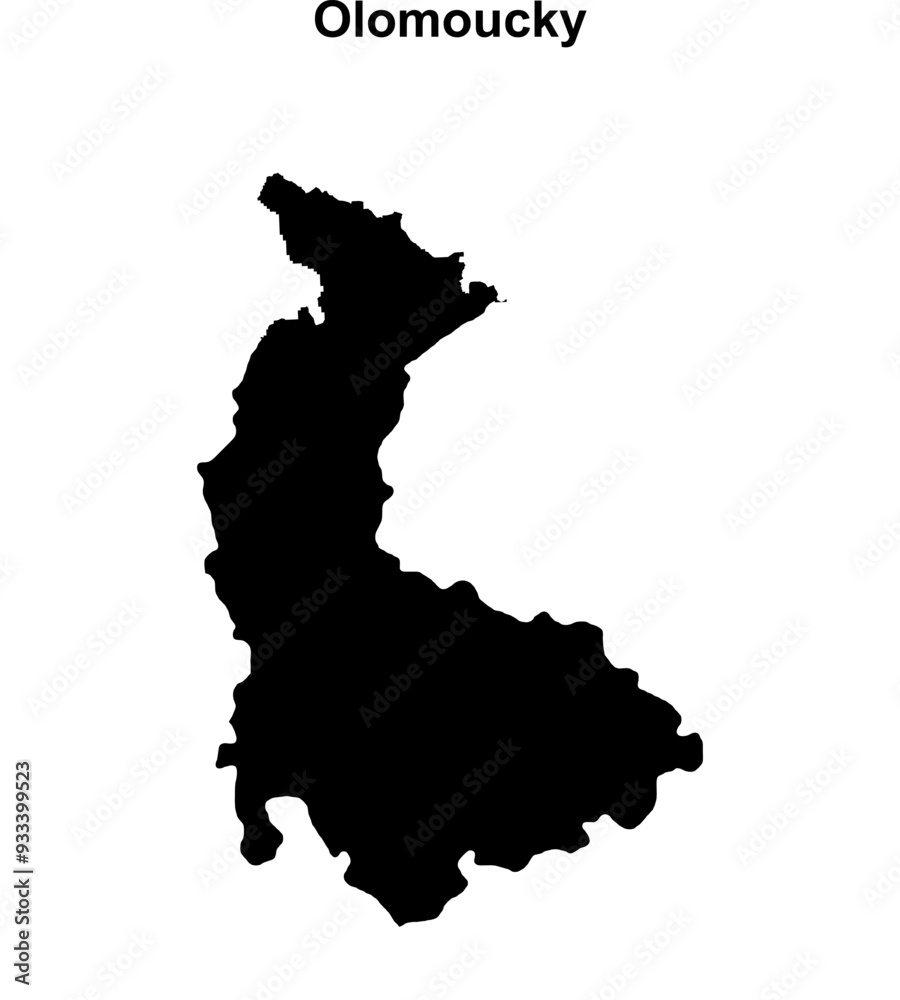 Olomoucky outline map