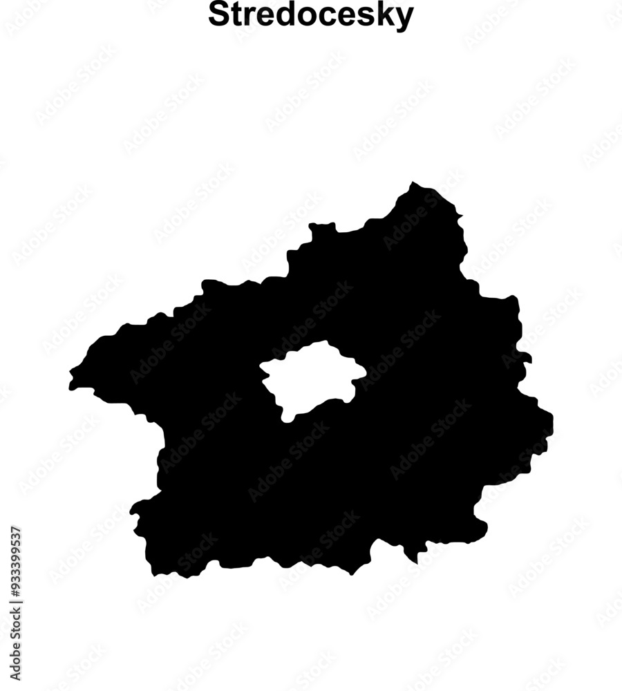 Fototapeta premium Stredocesky outline map