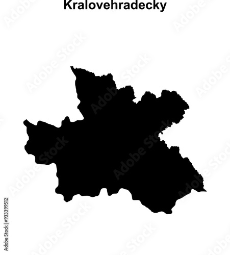 Kralovehradecky outline map photo