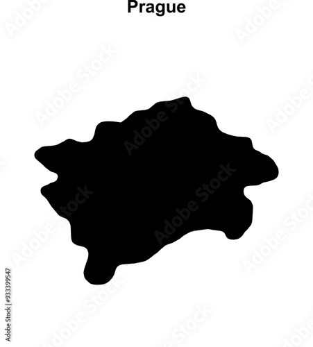 Prague outline map