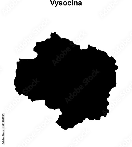 Vysocina outline map