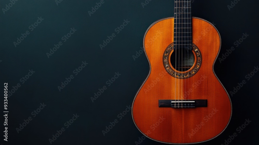 Classical Guitar Against Dark Background Classical Guitar Against Dark Background