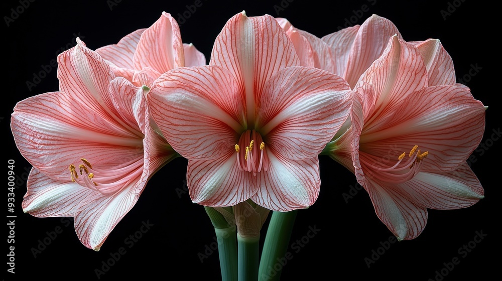 Striped Pink Amaryllis Flowers Striped Pink Amaryllis Flowers