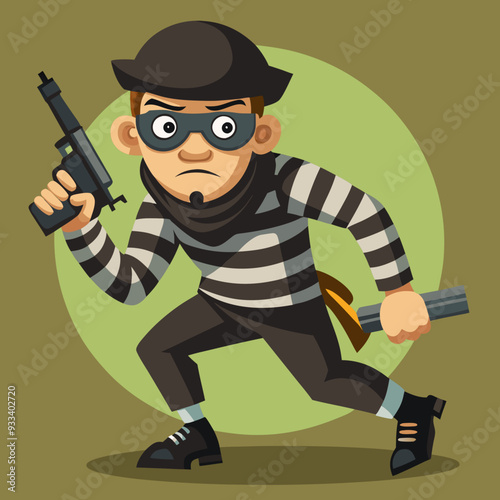 cartoon vector illustration of gangster