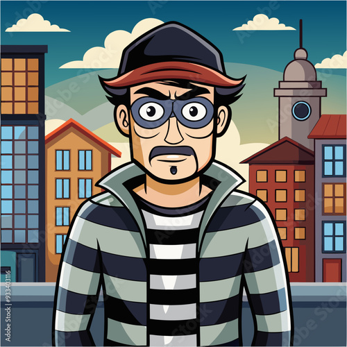 cartoon vector illustration of gangster