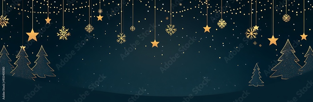 Fototapeta premium Christmas background with white snowflakes elements, New Year concept