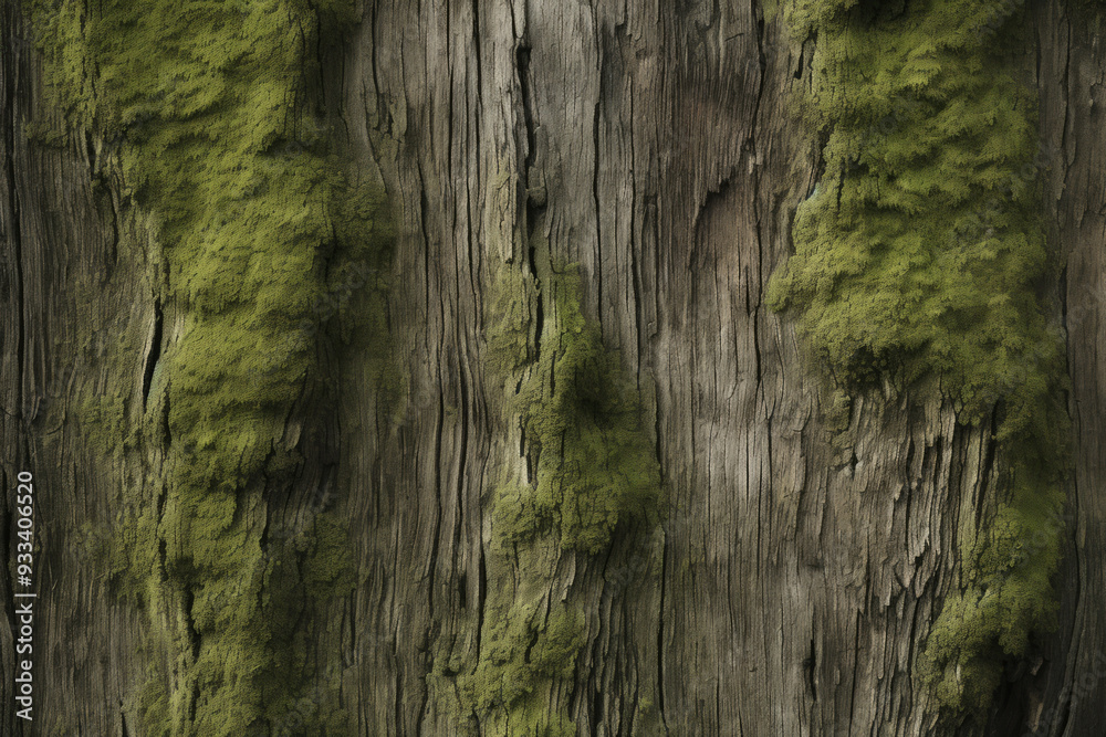 Processed collage of moss on tree bark surface texture. Background for banner, backdrop or texture Processed collage of moss on tree bark surface texture. Background for banner, backdrop or texture