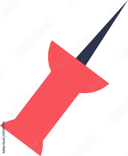 The image shows a red push pin, symbolizing an office or organizational tool that helps in keeping papers in place.