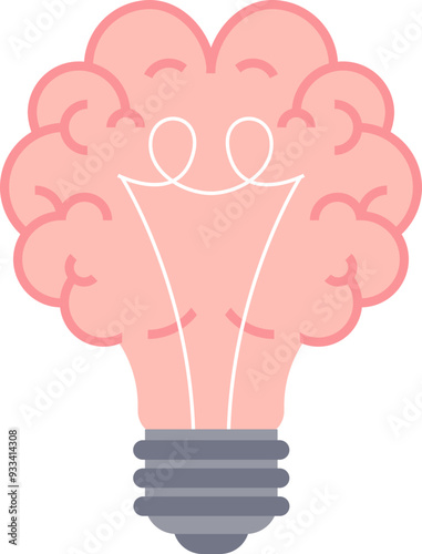 Картината върху платно A light bulb with a brain illustration symbolizing innovative thinking and creativity