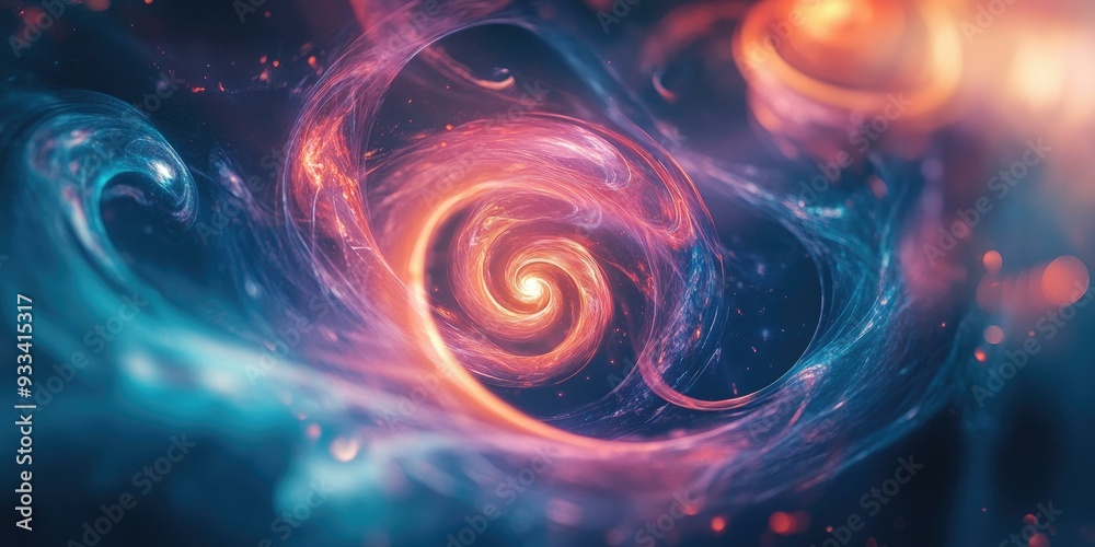 Abstract swirling colors with bokeh lights. Abstract swirling colors with bokeh lights.