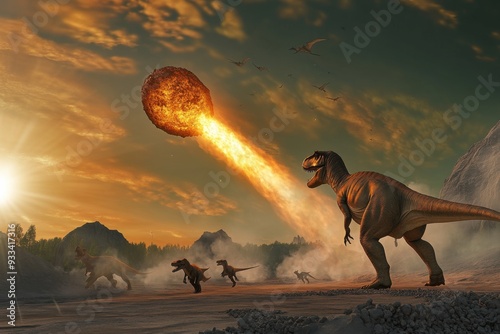 Fototapeta Naklejka Na Ścianę i Meble -  Dinosaur Extinction Event