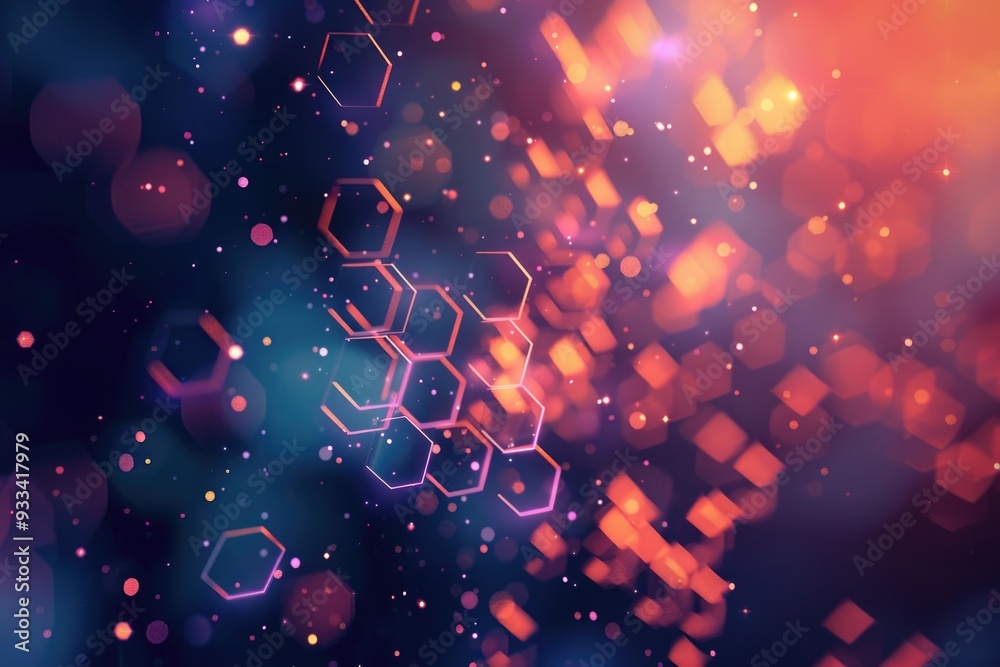 Blurry image of multiple hexagonal shapes Blurry image of multiple hexagonal shapes