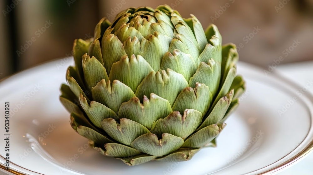 Obraz premium Artichoke on a White Plate