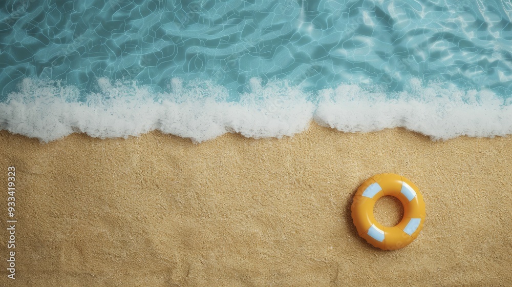 Naklejka premium Summer beach vibes come alive with vibrant, fun visuals that encapsulate the spirit of beach life through bright colors and cheerful scenes, ideal for summer advertising campaigns.