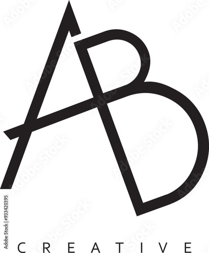 BA or AB letter modern logo design