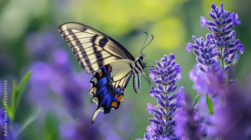 Swallowtail Butterfly on Lavender Swallowtail Butterfly on Lavender