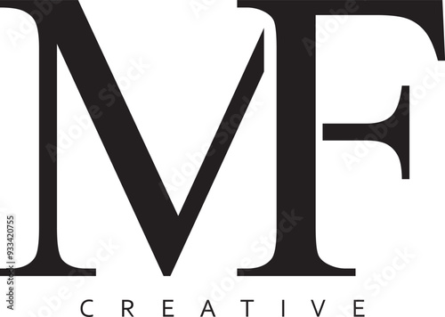 MF or FM letter logo  modern design
